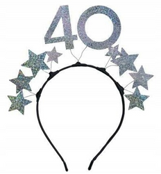 OPASKA Z CYFERKĄ 40 I SREBRNYMI GWIAZDKAMI