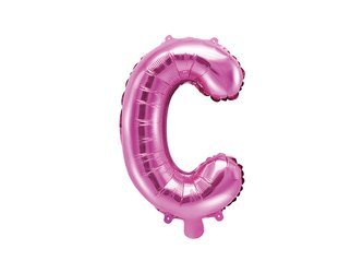 BALON FOLIOWY 35cm, LITERA C RÓŻOWA