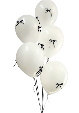 ZESTAW BIAŁE BALONY Z TASIEMKĄ I KROPKAMI DO KOKARDEK