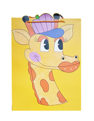 TORBA PREZENTOWA ŻYRAFA BROKATOWA 31X40X12 CM