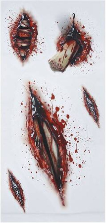 OPEN WOUND ADHESIVE TATTOOS, 30X14 CMS