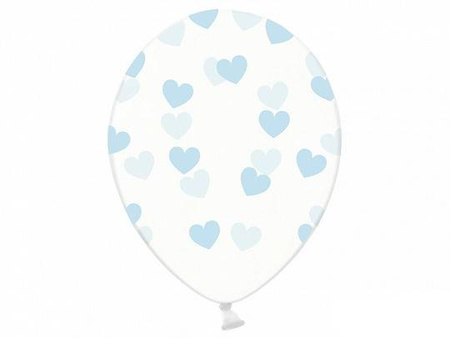 BALONY STRONG 30 CM BŁĘKITNE SERDUSZKA 50 SZT