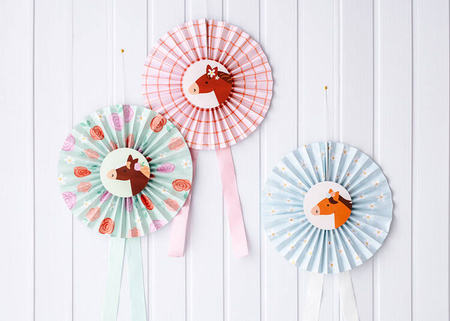 ROZETY DEKORACYJNE KONIE 3 SZT.