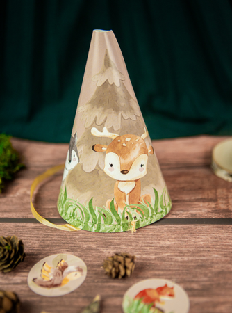 CZAPECZKI PAPIEROWE LEŚNE ZWIERZĄTKA 6 SZT.