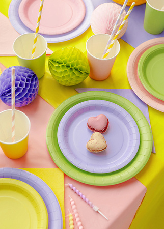 TALERZE PAPIEROWE 6 SZT 23 CM LAWENDOWE