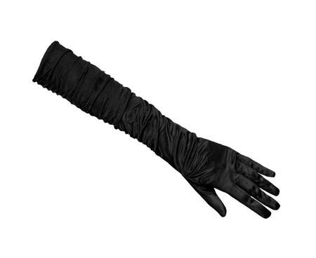 Rękawiczki do łokcia Hollywood czarne lata 20 retro