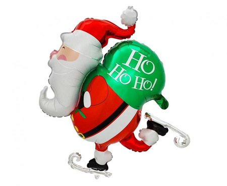 BALON FOLIOWY ŚWIĘTY MIKOŁAJ NA ŁYŻWACH 64 X 50 CM