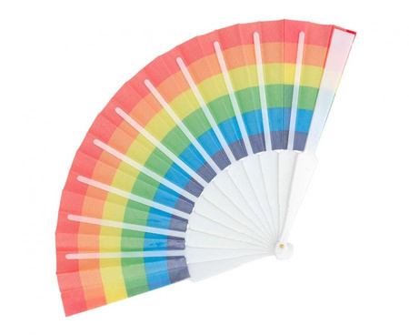 Wachlarz Rainbow 23 cm kolorowy tęczowy tęcza