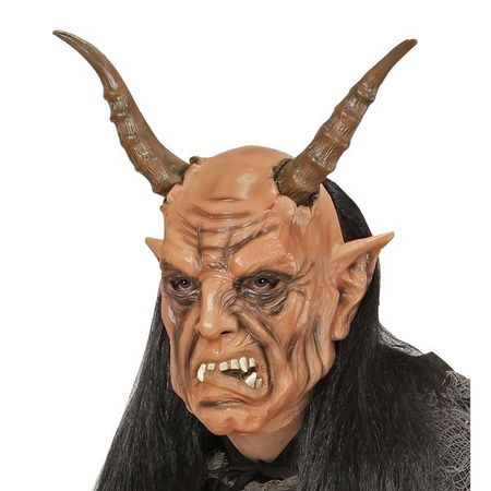 Maska Diabła z peruką, karnawał, halloween