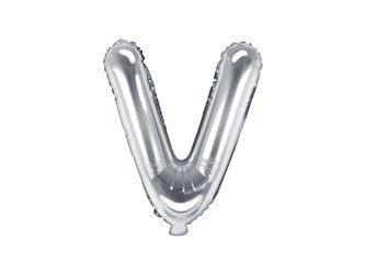 BALON FOLIOWY 35cm, LITERA V SREBRNA