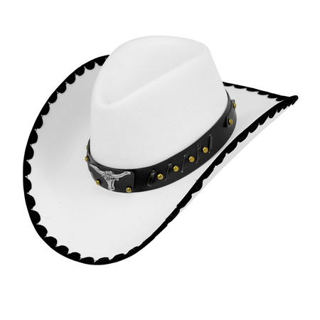 KAPELUSZ KOWBOJSKI BIAŁO-CZARNY