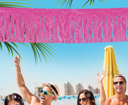 GIRLANDA RÓŻOWA PLASTIKOWA 250 X 15,5 CM