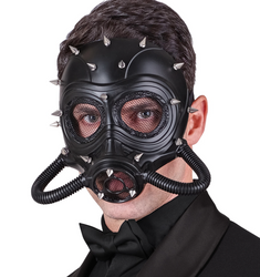 MASKA HALLOWEENOWA CZARNA Z KOLCAMI