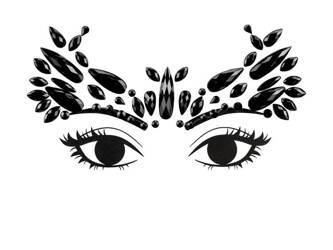 DEKORACJA NA TWARZ KRYSZTAŁKI CZARNE