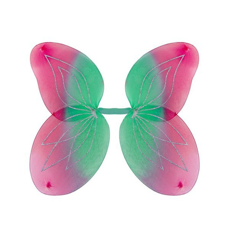 SKRZYDŁA RÓŻOWO-ZIELONE BROKATOWE