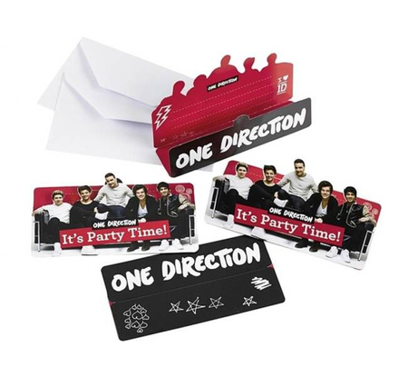 Zaproszenia z kopertami One Direction, 8 pcs. KK