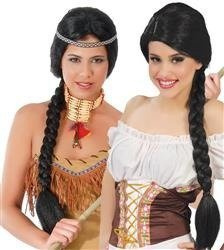 PERUKA WARKOCZ CZARNA