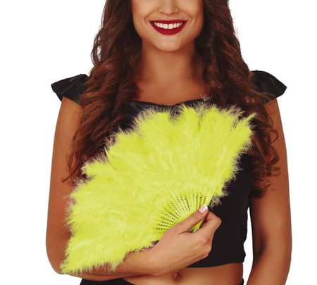 WACHLARZ Z PIÓR ZIELONO-ŻÓŁTY