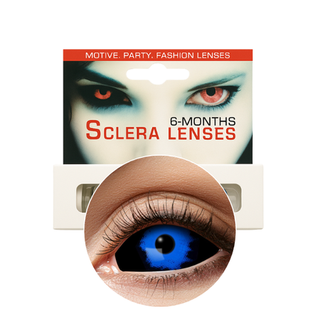 SOCZEWKI PÓŁROCZNE SCLERA BLUE DEMON 22MM