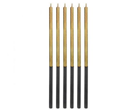 ŚWIECZKI URODZINOWE ZŁOTE 14.5 CM 6 SZT