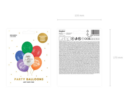 BALONY HAPPY BIRTHDAY TO YOU MIX 30 CM 6 SZT
