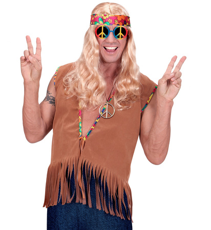 STRÓJ HIPIS KAMIZELKA Z OPASKĄ