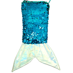 TOREBKA NA RAMIĘ SYRENKI NIEBIESKA CEKINOWA