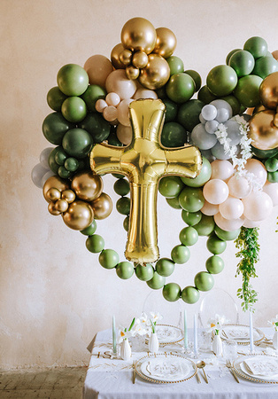 BALON FOLIOWY KRZYŻ 103 X 74 CM ZŁOTY