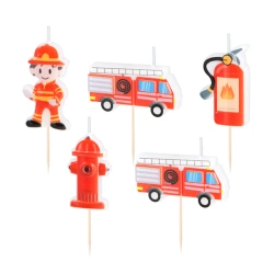 ŚWIECZKI NA TORT STRAŻ POŻARNA 5 SZT