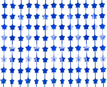 KURTYNA GWIAZDKI METALICZNA NIEBIESKA 100 X 200 CM