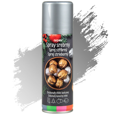 SPRAY DEKORACYJNY SREBRNY 125 ML DIY STROIK ŚWIĘTA