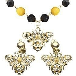 ZESTAW PSZCZÓŁKA NASZYJNIK I KOLCZYKI