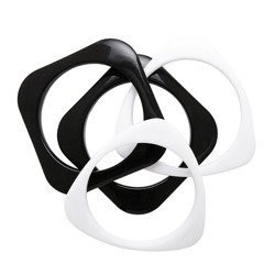 ZESTAW BRANSOLETEK CZARNO-BIAŁE 4 SZT