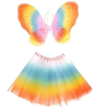 SKRZYDEŁKA + SPÓDNICZKA TĘCZOWY MOTYL