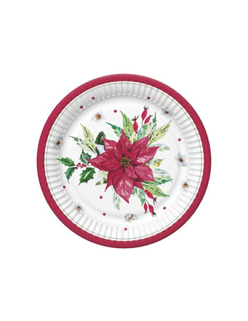 TALERZYKI PAPIEROWE ŚWIĄTECZNE GWIAZDA BETLEJEMSKA 18 CM 8 SZT.