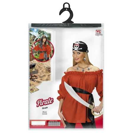 CZERWONA KOSZULA PIRATKI DAMSKA 