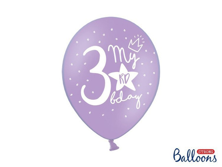 Balony 30cm, My 3rd bday, mix (1 op. / 50 szt.)