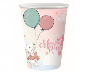 KUBECZKI PAPIEROWE RÓŻOWE MAM JUŻ ROCZEK 6 SZT