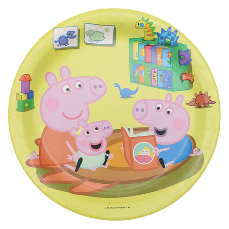 TALERZYKI PAPIEROWE ŚWINKA PEPPA 23 CM 8 SZT LICENCJA 