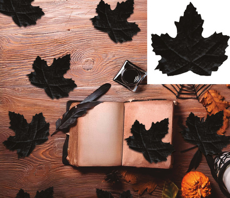 LIŚCIE DEKORACYJNE CZARNE 24 SZT 