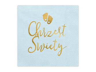 SERWETKI CHRZEST ŚWIĘTY JASNONIEBIESKIE 33x33 CM, 12 SZT.