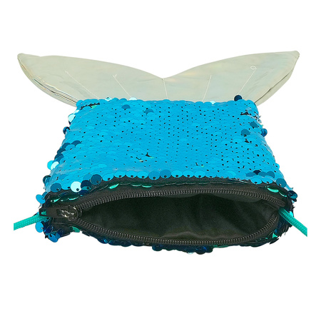 TOREBKA NA RAMIĘ SYRENKI NIEBIESKA CEKINOWA