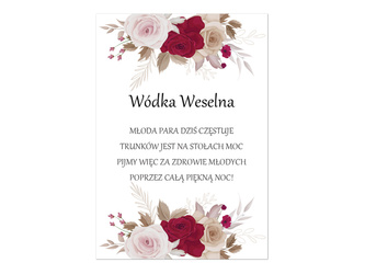 ETYKIETY SAMOPRZYLEPNE NA WÓDKĘ RÓŻE 9 SZT