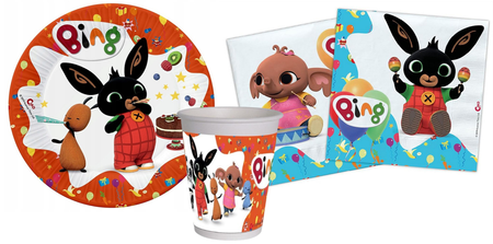 ZESTAW BING TALERZYKI+KUBECZKI+SERWETKI