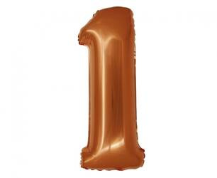 BALON FOLIOWY CYFRA 1 MIEDZIANA 76 CM