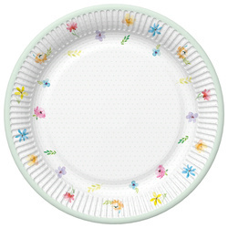 TALERZYKI PAPIEROWE KOLOROWE KWIATY 23 CM