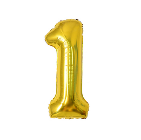 BALON CYFRA 1 ZŁOTY 100 CM