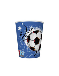 KUBECZKI PAPIEROWE PIŁKA NOŻNA GRANATOWE 250 ML 8 SZT