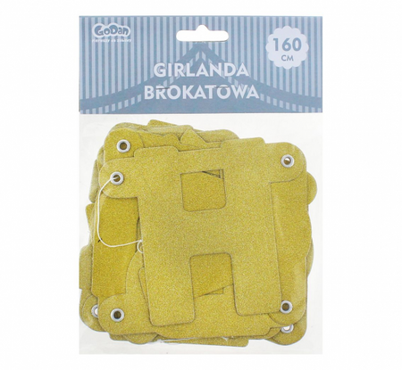 GIRLANDA ZŁOTA BROKAT URODZINY