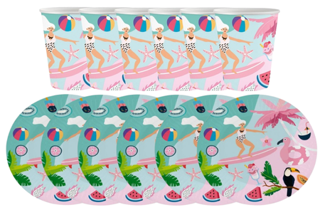 ZESTAW: TALERZYKI + KUBECZKI FLAMING 